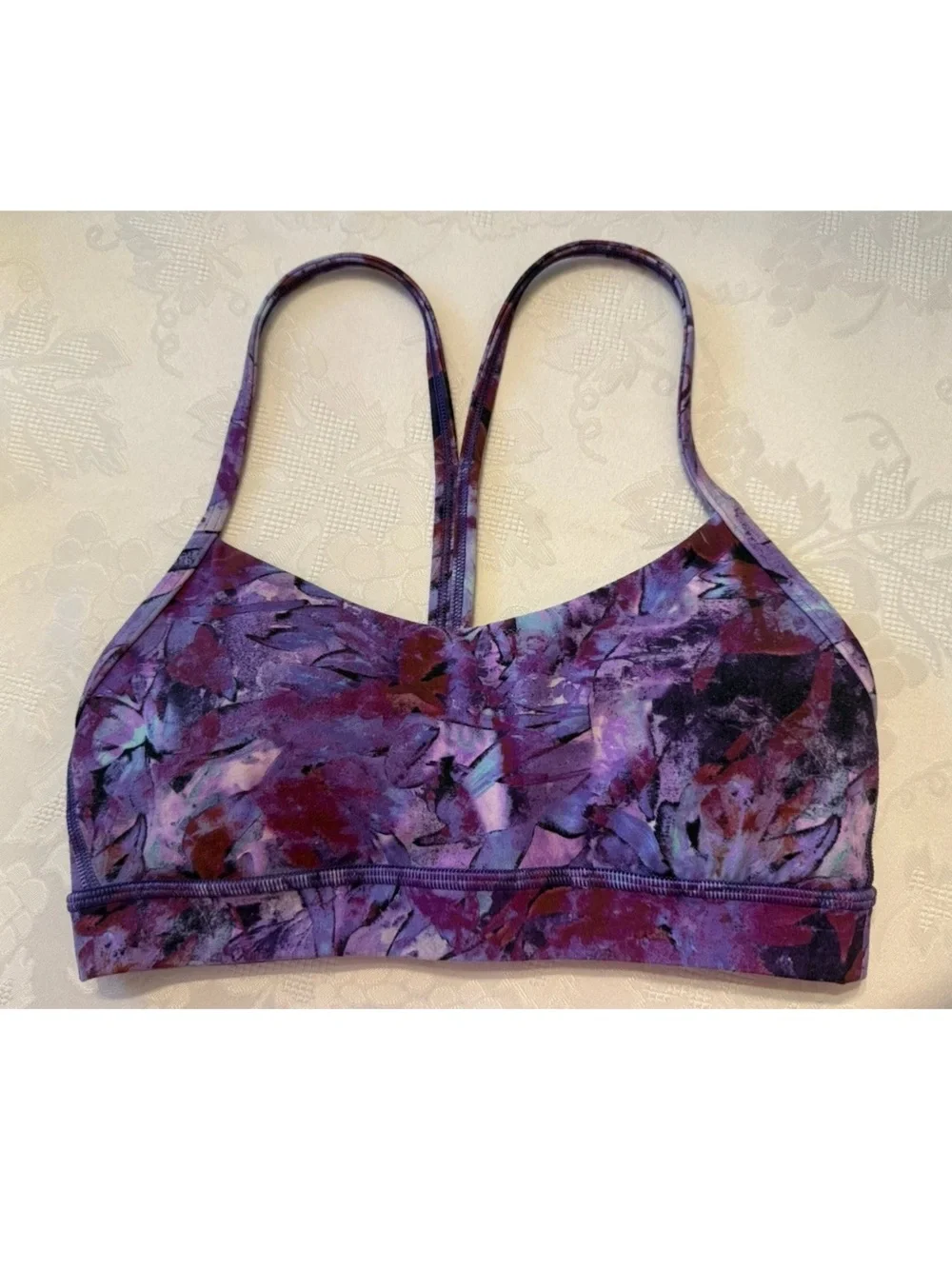 Lululemon purple multicolored sports bra size 4